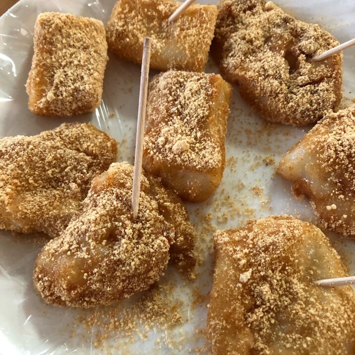 レンジで簡単!切り餅できな粉餅
